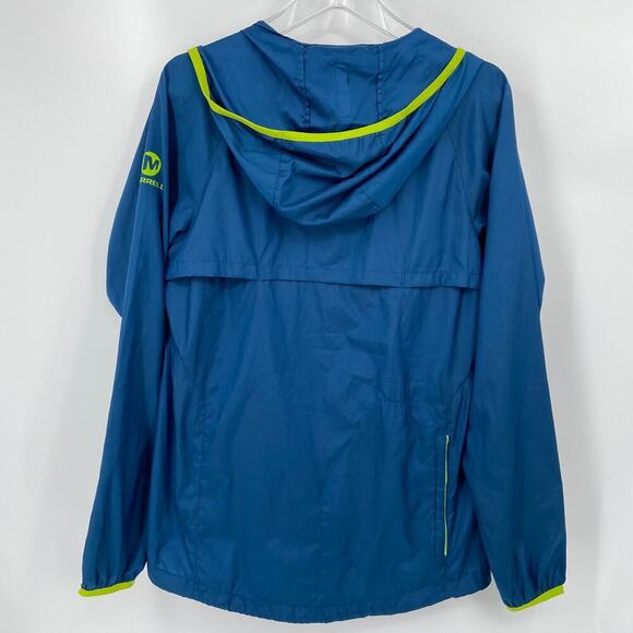 Merrell Windbreaker Jacket Womens Size S Teal Blue SelectDry Hooded Lightweight - Picture 8 of 14
